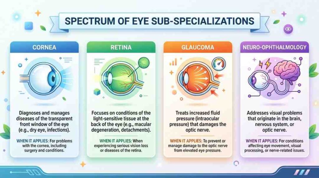 spectrum of eye sub-specialties